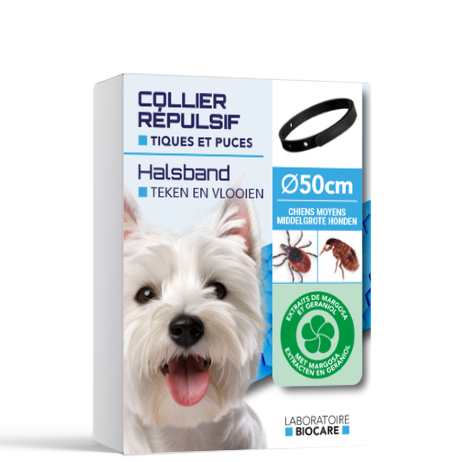LABORATOIRE BIOCARE COLLIER RÉPULSIF CHIEN 50CM