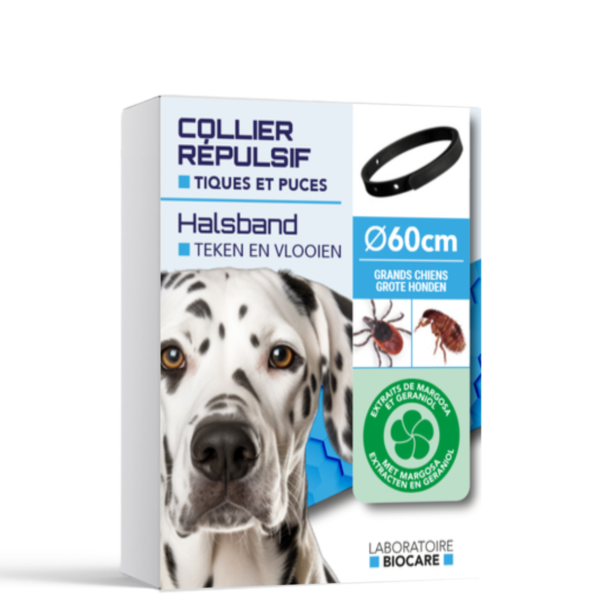 LABORATOIRE BIOCARE COLLIER RÉPULSIF CHIEN 60CM