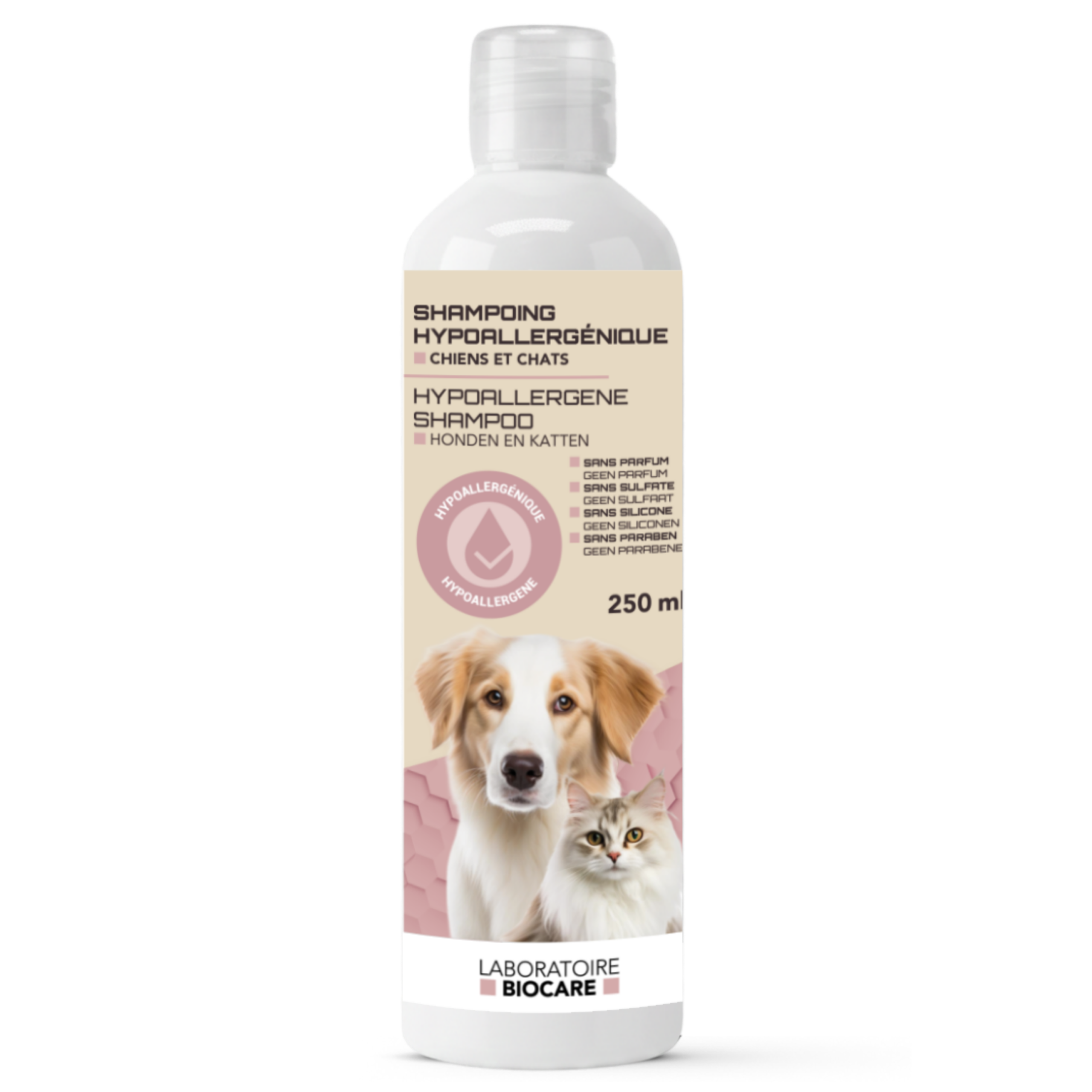 LABORATOIRE BIOCARE SHAMPOOING HYPOALLERGÉNIQUE CHIENS ET CHATS